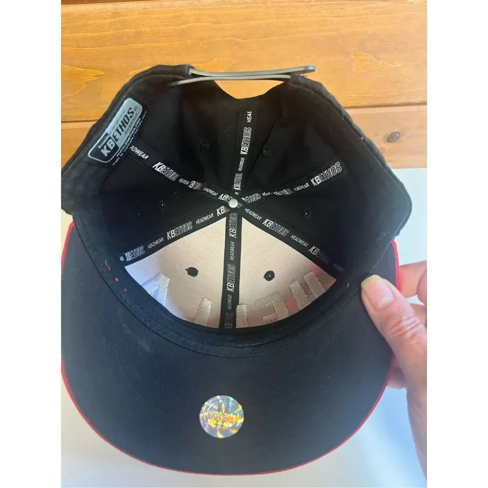 Kbethos Hella Snap Back Mens baseball Hat Red/Black NWT
